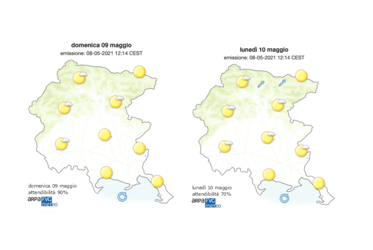 Immagine per Prosegue il weekend di sole sul Goriziano ma il maltempo è alle porte